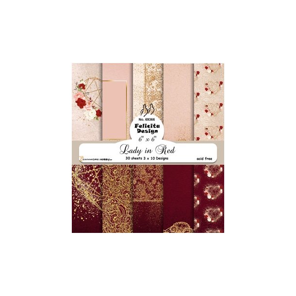 Felicita Design Lady in red 3x10 design 15x15cm 200g