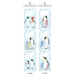   Felicita Design Gave/manilla m�rker med pingviner 6x2 design 4,2x8,3cm