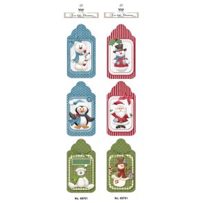  Felicita Design Gave/manilla m�rker med julem�nd og bamser 6x2 design 2x8,3cm