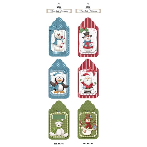  Felicita Design Gave/manilla m�rker med julem�nd og bamser 6x2 design 2x8,3cm
