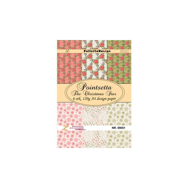 Felicita Design Pointsetta the christmas star 6 stk A4 120g