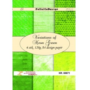 Felicita Design Variations af neon green A4 6 stk 120g