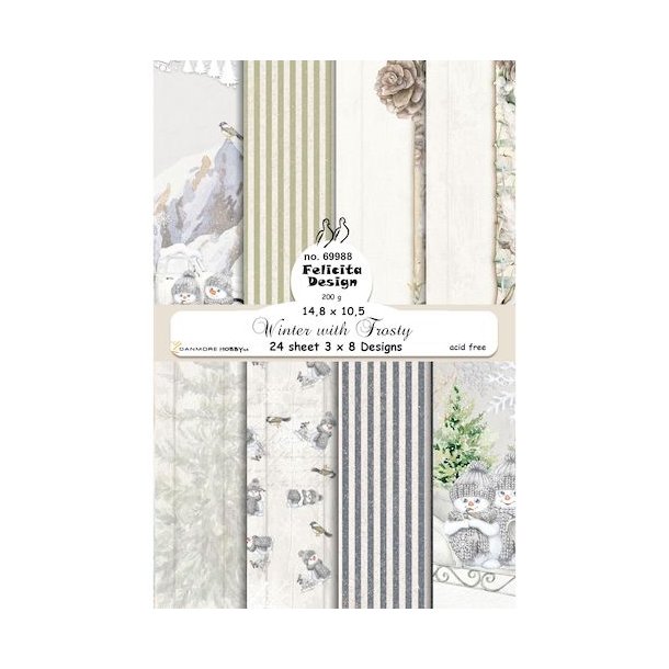 Card A6 Winter wih frosty 3x8design 200g