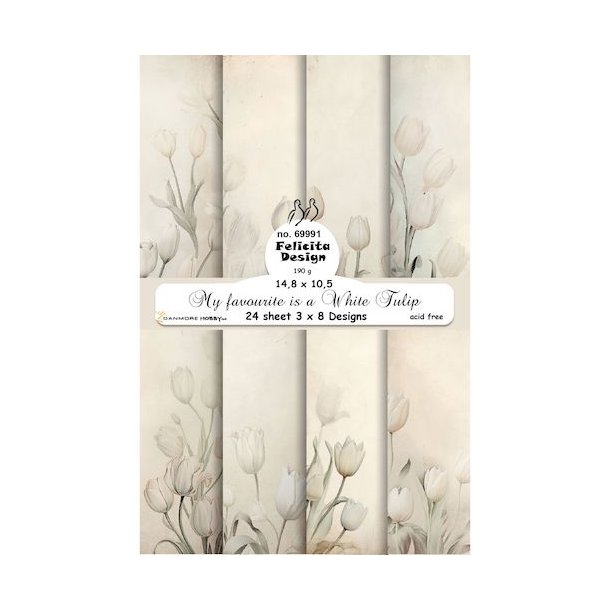 Card My favourite is a white tulip 3x8design 200g