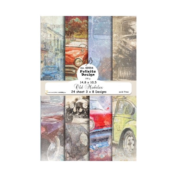 Felicita Design Card Old Mobiles A6 3x8design 200g