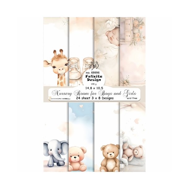 Felicita Design Card A6 Nursery room for boys and girls 3x8design 14,8x10,5cm 190g