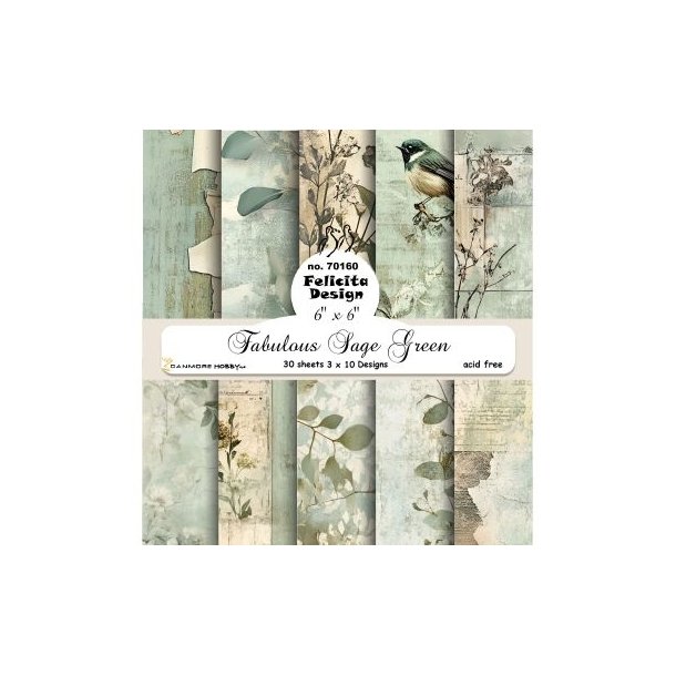 Felicita Design Fabulous sage green 3x10 design 15x15cm 200g