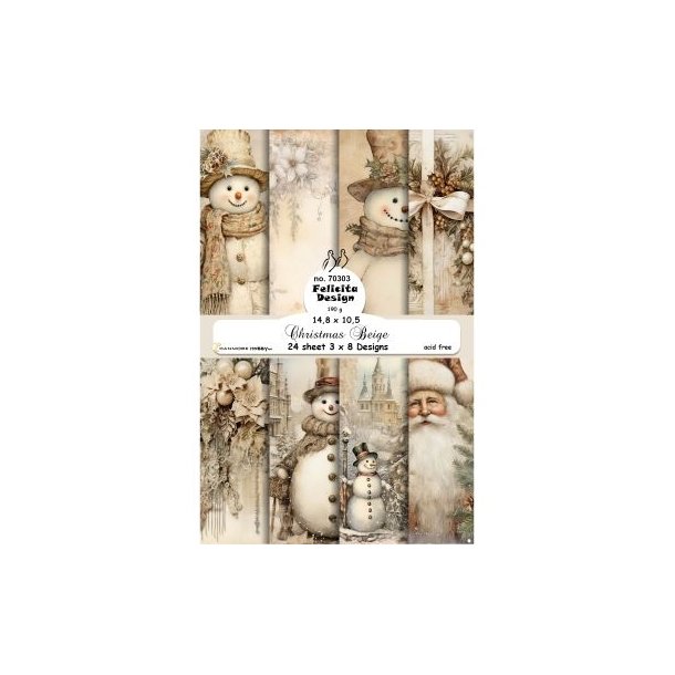 Felicita Design Card A6 Christmas beige 14,8x10,5cm 3x8design 200g