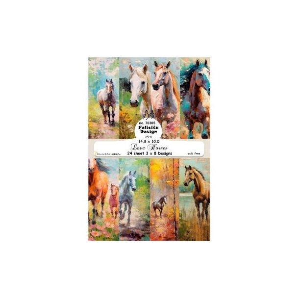 Felicita Design Card A6 Love horses 3x8design 14,8x10,5cm 190g