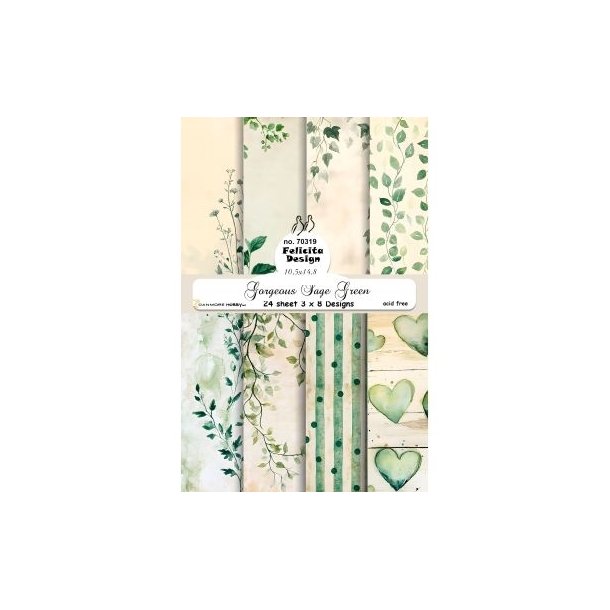 Felicita Design Gorgeous sage green A6 3x8design 200g