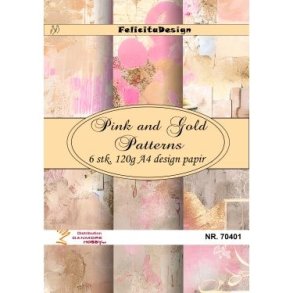 Felicita Design A4 Pink and gold patterns 6 stk 120g