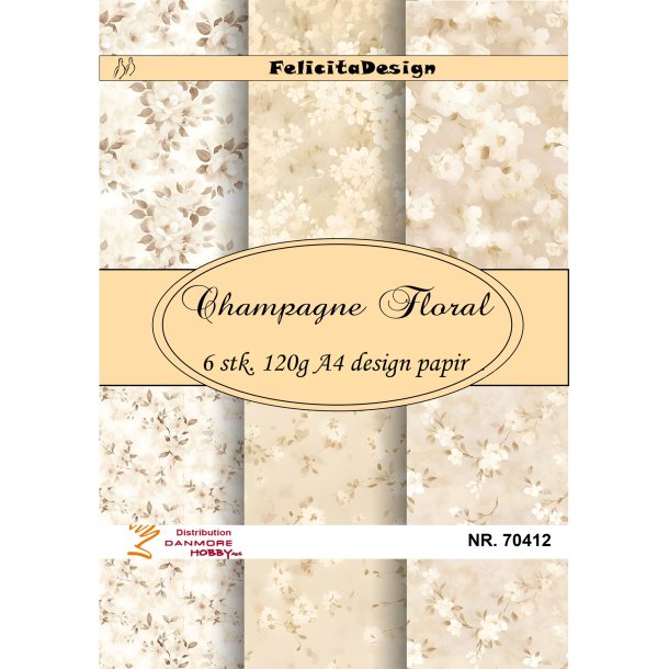 Felicita A4 Design Champagne floral 6stk 120g
