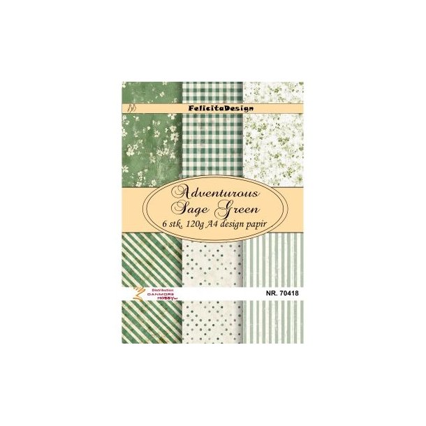 Felicita Design Adventurous sage green A4 6 stk 120g