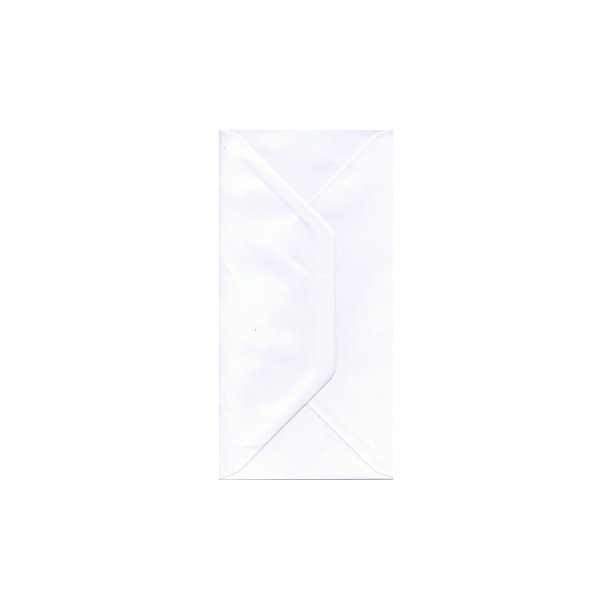 Kuvert til slimcards 110x220mm Hvid med spidslukning