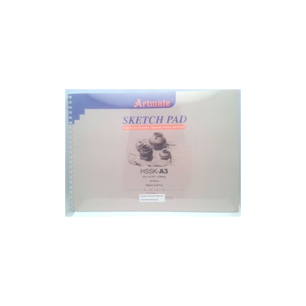 Artemate skitseblok A3 syrefri 30 ark 160g