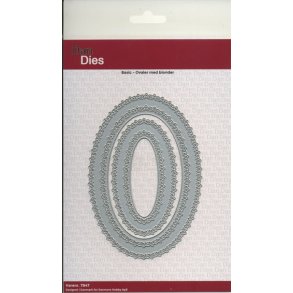  Dan Dies Basic oval med blonder 2 stk 14x9,5-10x5,5cm