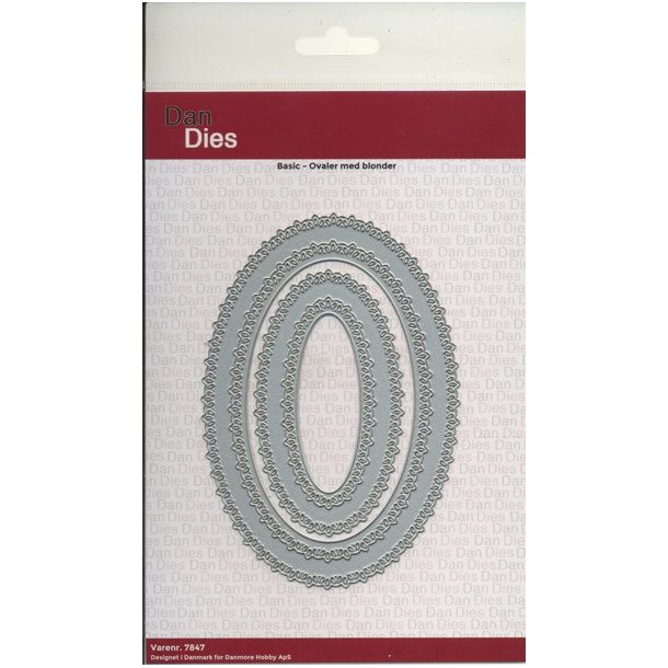  Dan Dies Basic oval med blonder 2 stk 14x9,5-10x5,5cm