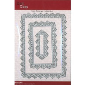 Dan Dies Rektangel med blonder 3x6,5 - 10x14cm