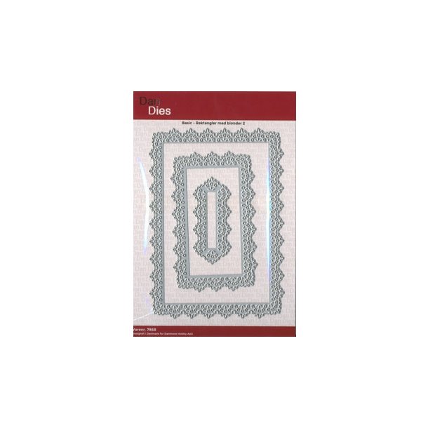  Dan Dies Rektangel med blonder 3x6,5 - 10x14cm