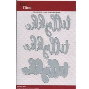  Dan Dies Stort tillykke Brush script med skygge 3 stk 13x6,5cm