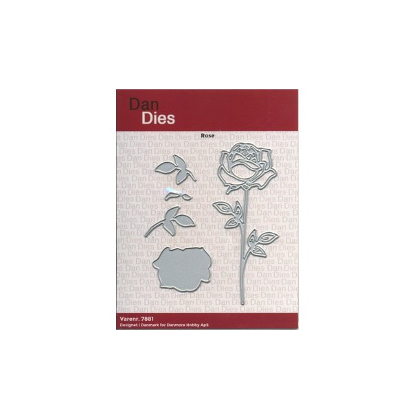  Dan Dies Rose med baggrund Ca 4x10,2cm