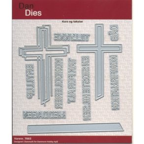  Dan Dies Kors og tekster Ca 9,5x5,6 - 10,3x6,5cm