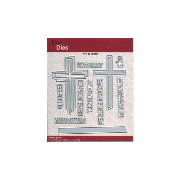  Dan Dies Kors og tekster Ca 9,5x5,6 - 10,3x6,5cm