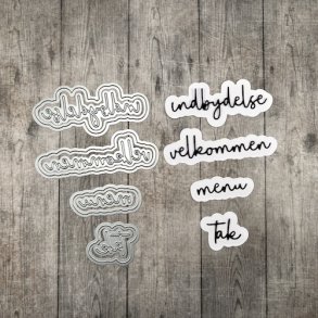 Dan Dies med skygge Indbydelse, velkommen, menu, tak