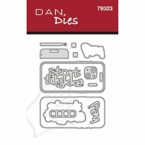 Dan Dies Mobiltelefon lille med tekster og tilbeh�r 6,3x2,8cm