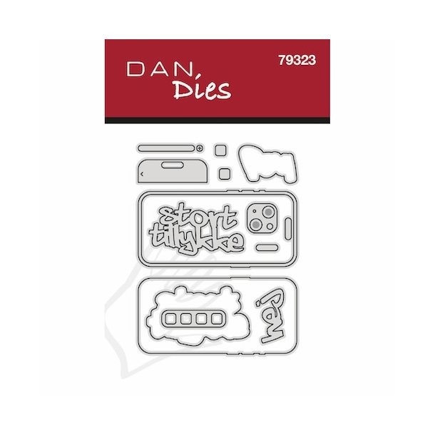Dan Dies Mobiltelefon lille med tekster og tilbeh�r 6,3x2,8cm
