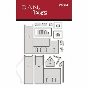Dan Dies Kirke med flag 5,3x4,6cm