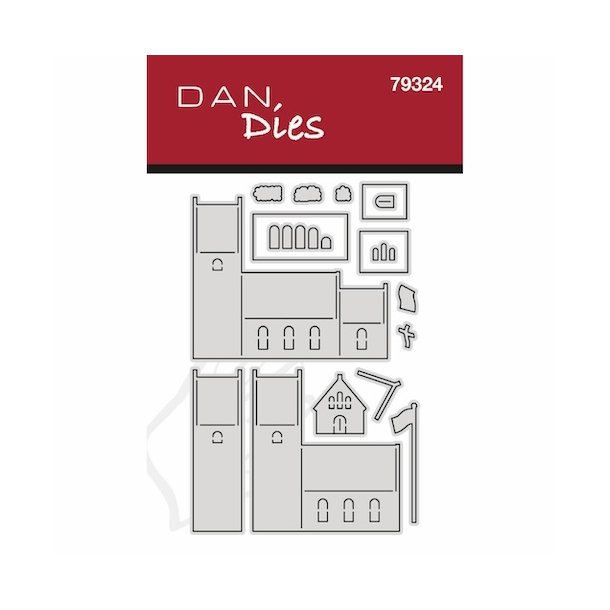 Dan Dies Kirke med flag 5,3x4,6cm