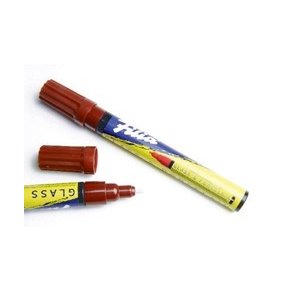  Glass & porcelain marker brown