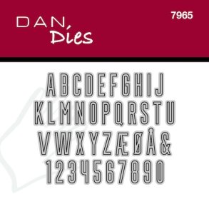 Dan Dies Alfabet Bogstaverne m�ler ca. 1,2cm i h�jden og har bredder p� 1-8 mm