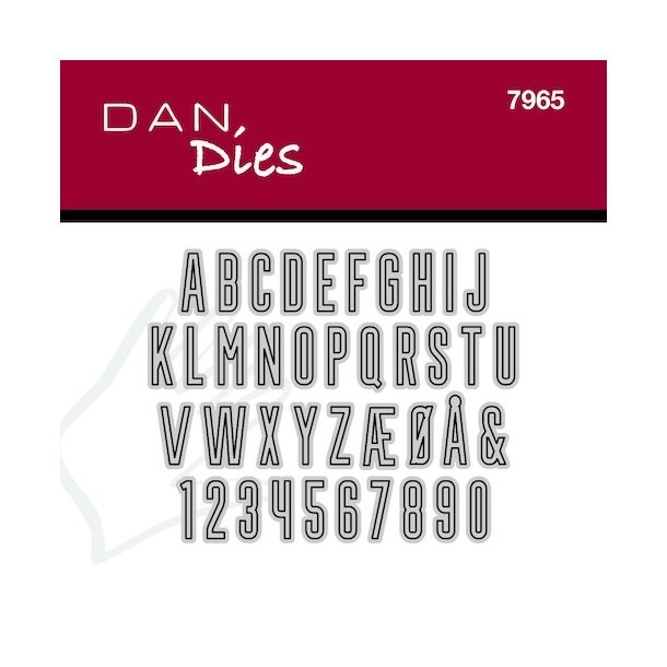 Dan Dies Alfabet Bogstaverne m�ler ca. 1,2cm i h�jden og har bredder p� 1-8 mm