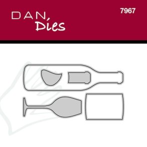 Dan Dies Glas og flaske Flaske: 1,9x7,5 cm Glas: 1,5x4,4 cm