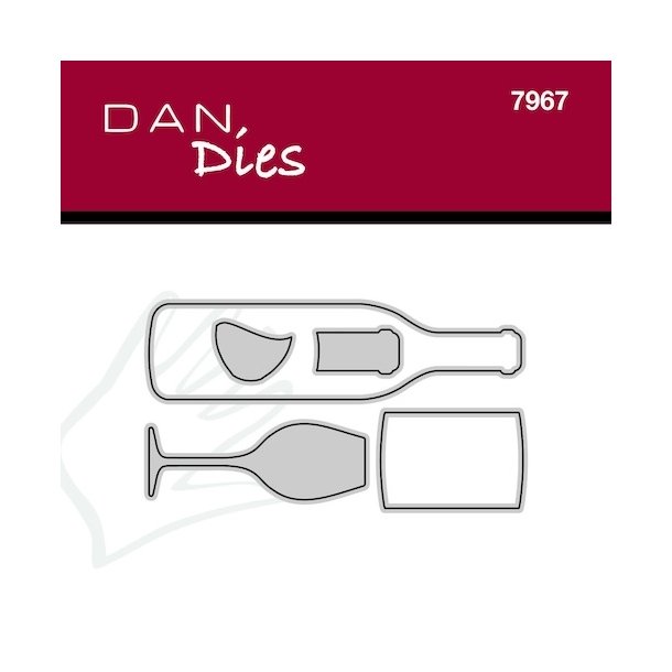 Dan Dies Glas og flaske Flaske: 1,9x7,5 cm Glas: 1,5x4,4 cm