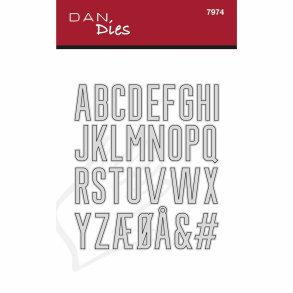 Dan Dies Stort T-shirts alfabet Bogstaverne m�ler ca. 2,4cm i h�jden og har bredder p� 0,2-2 cm.