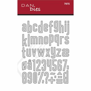 Dan Dies Stort t-shirts alfabet Sm� bogstaver Bogstaverne m�ler ca. 1,6-2,4cm i h�jden og har bredder p� 0,2-1,5 cm.
