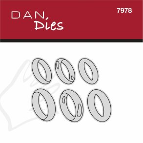  Dan Dies Ringe. Ringene har 2 forskellige st�rrelser, ca. 1,3x2,1 cm og 1,7 x 2,6 cm. 