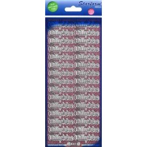  Pink-s�lv Tillykke glitter