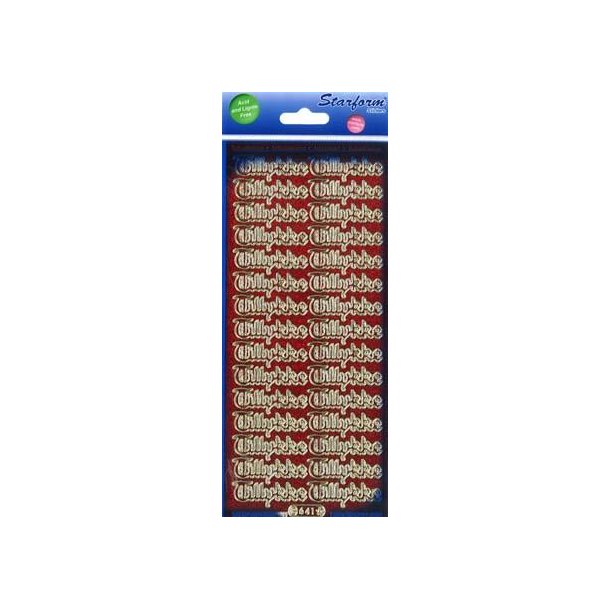 R�d-guld Tillykke glitter