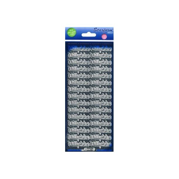 Sort-s�lv Tillykke glitter