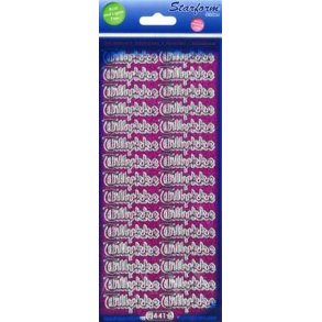  Violet-s�lv Tillykke glitter