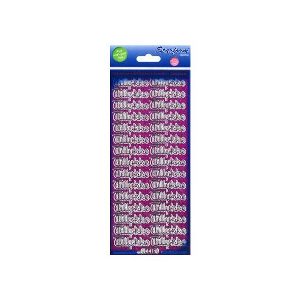  Violet-s�lv Tillykke glitter
