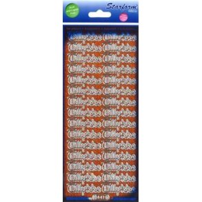 Orange-s�lv Tillykke glitter