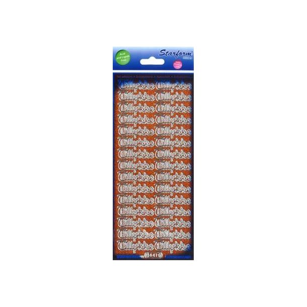 Orange-s�lv Tillykke glitter