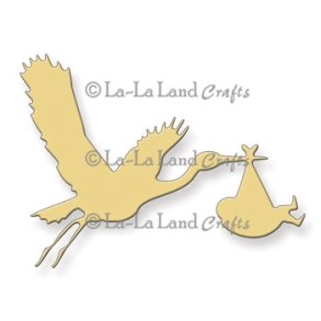  La-La- Land die Stork med baby 7,8x5,5cm