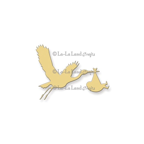  La-La- Land die Stork med baby 7,8x5,5cm