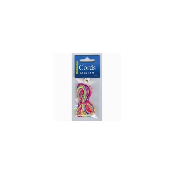 Knyttesnor Neon mix 0,8mm 5m Art no 12284-8409